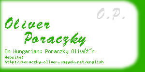 oliver poraczky business card